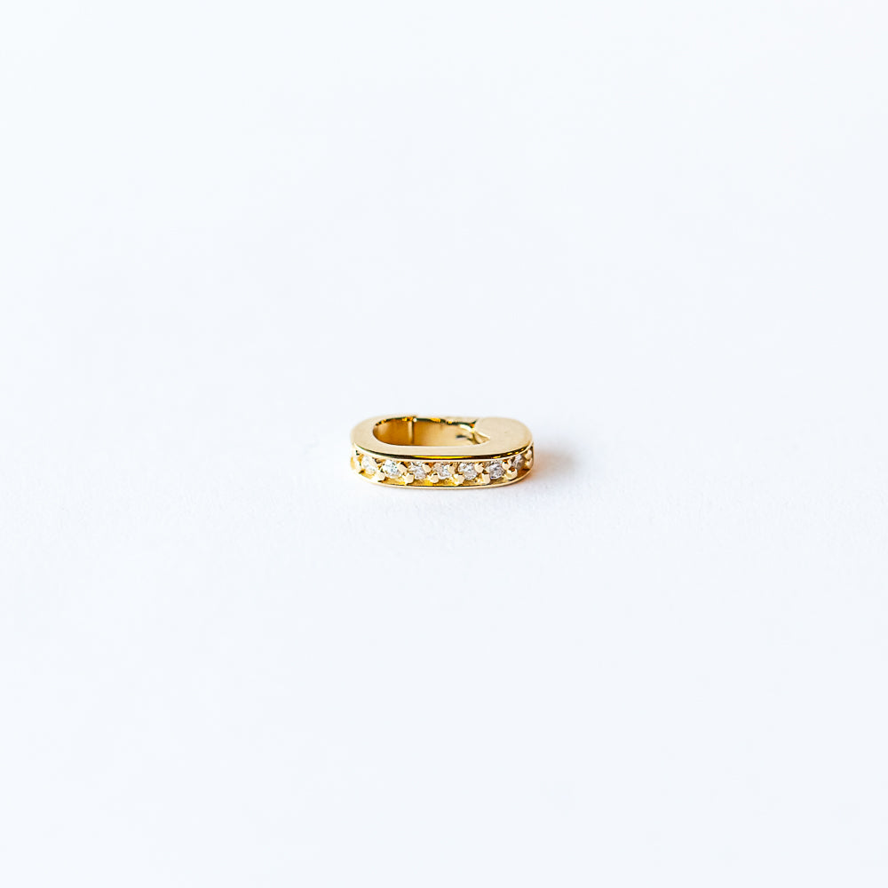 Zoe Chicco | Small Oval Charm Push Lock Enhancer with Diamonds