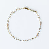 Zoe Chicco | Small Paperclip Chain Bracelet with Five Floating Diamonds