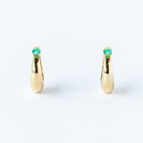 Zoe Chicco | Tapered Hoop Earrings with Emeralds