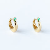 Zoe Chicco | Tapered Hoop Earrings with Emeralds
