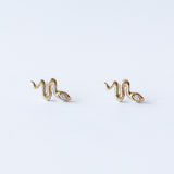 Diamond Head Snake Stud Earrings