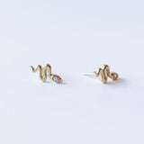 Diamond Head Snake Stud Earrings