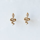 Diamond Head Snake Stud Earrings