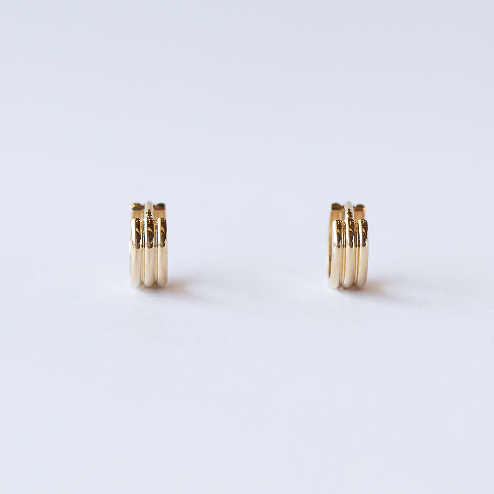 Mini Triptych Hoop Earrings