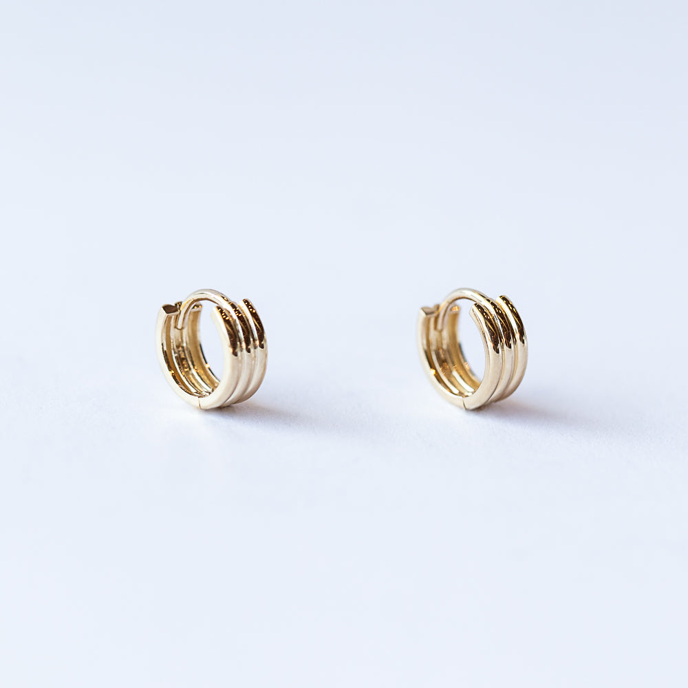 Mini Triptych Hoop Earrings