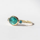 Grandidierite and London Blue Topaz Ring