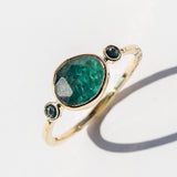 Grandidierite and London Blue Topaz Ring