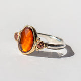 Hessonite Garnet and Sunstone Ring