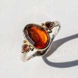 Hessonite Garnet and Sunstone Ring