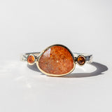 Indian Sunstone and Sapphire Ring