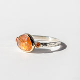 Indian Sunstone and Sapphire Ring