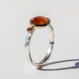 Indian Sunstone and Sapphire Ring