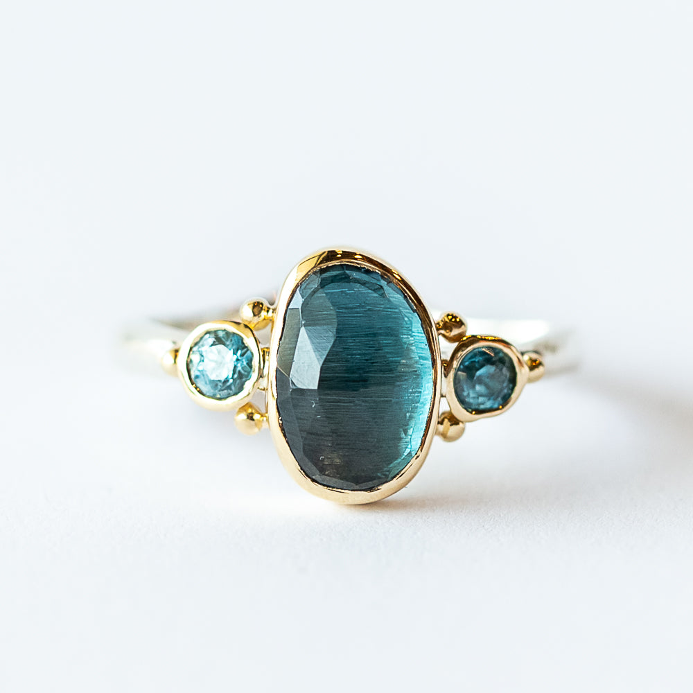 London Blue Topaz and Blue Zircon Ring