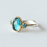 London Blue Topaz and Blue Zircon Ring