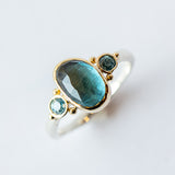 London Blue Topaz and Blue Zircon Ring