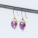 Royal Amethyst and Diamond Drop Earrings