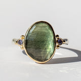 Seafoam Green Tourmaline and Tanzanite Ring
