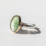 Seafoam Green Tourmaline and Tanzanite Ring