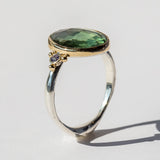 Seafoam Green Tourmaline and Tanzanite Ring