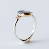 Watermelon Tourmaline and Padparadscha Sapphire Ring