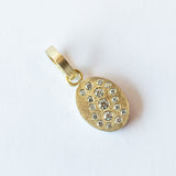 Aria Small Gold Oval Diamond Pendant