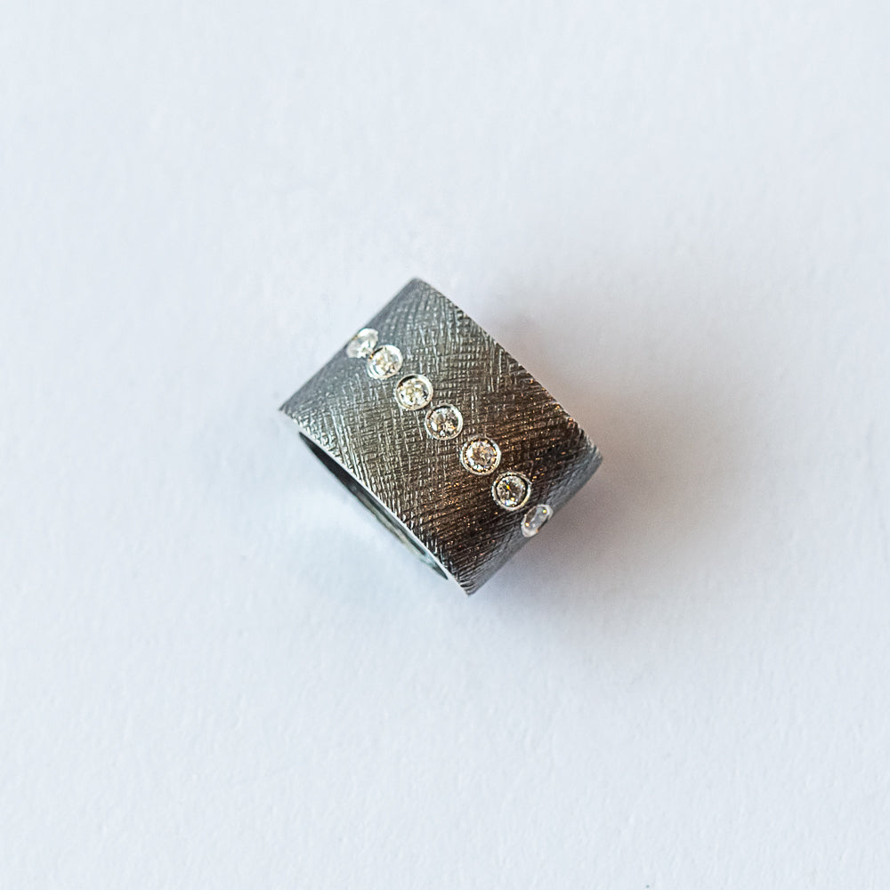 Silver and Diamond Rondelle Pendant