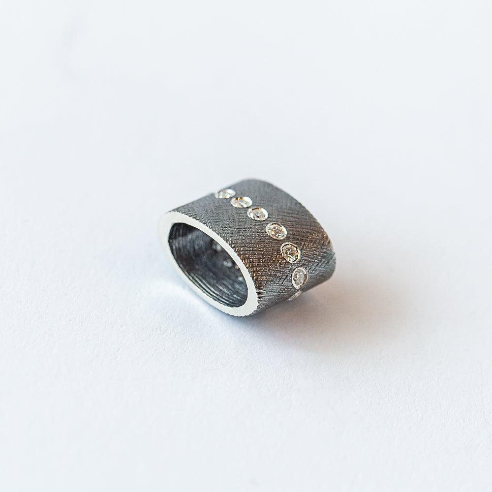 Silver and Diamond Rondelle Pendant