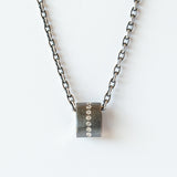 Silver and Diamond Rondelle Pendant