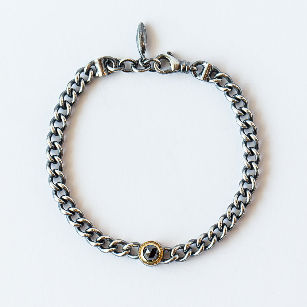 Black Diamond Chain Link Bracelet