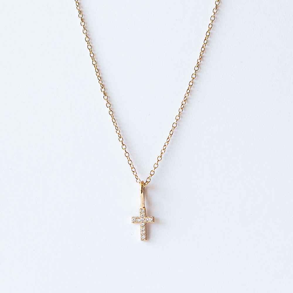 Zoe Chicco | Midi Bitty Pave Diamond Cross Charm