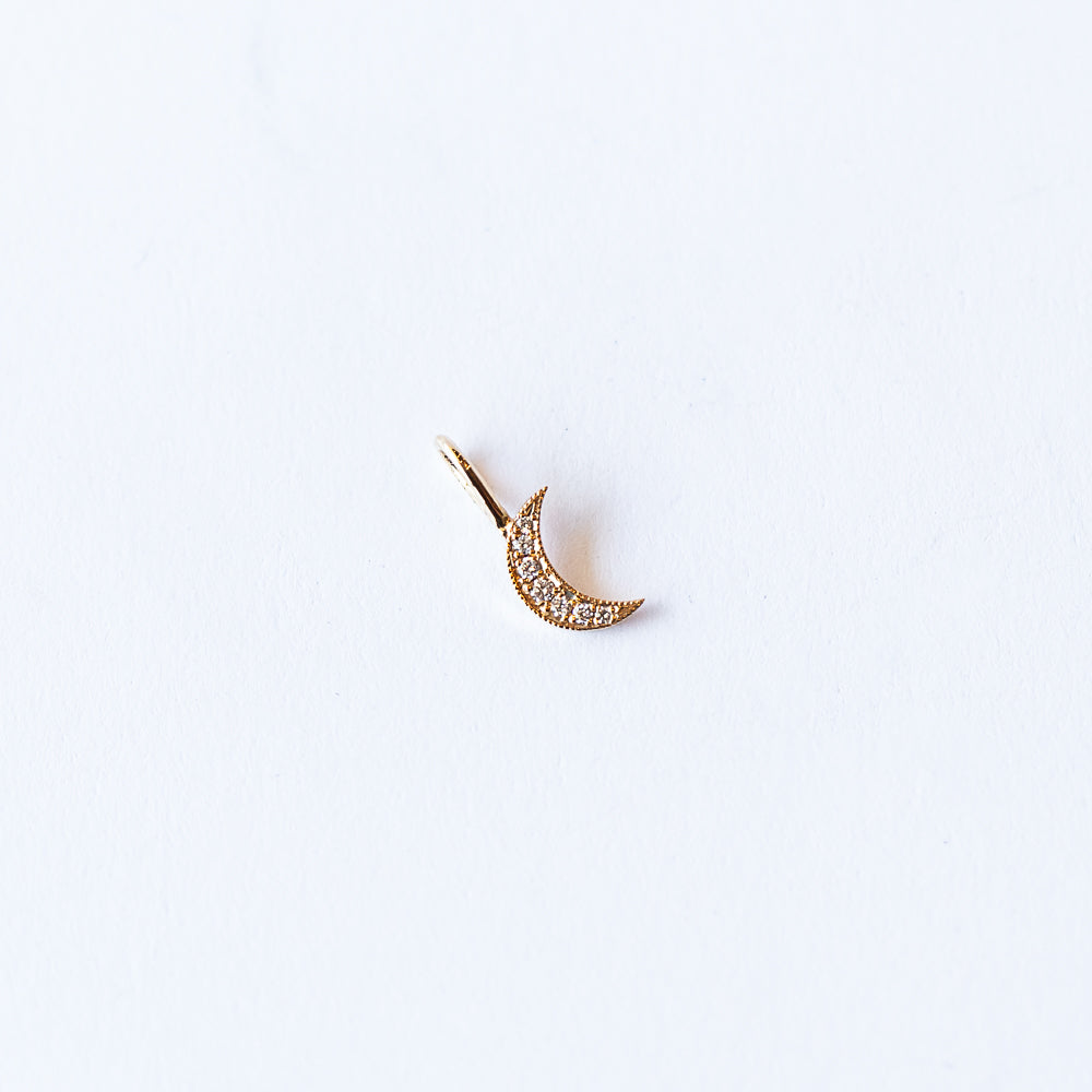 Zoe Chicco | Midi Bitty Pave Diamond Moon Charm