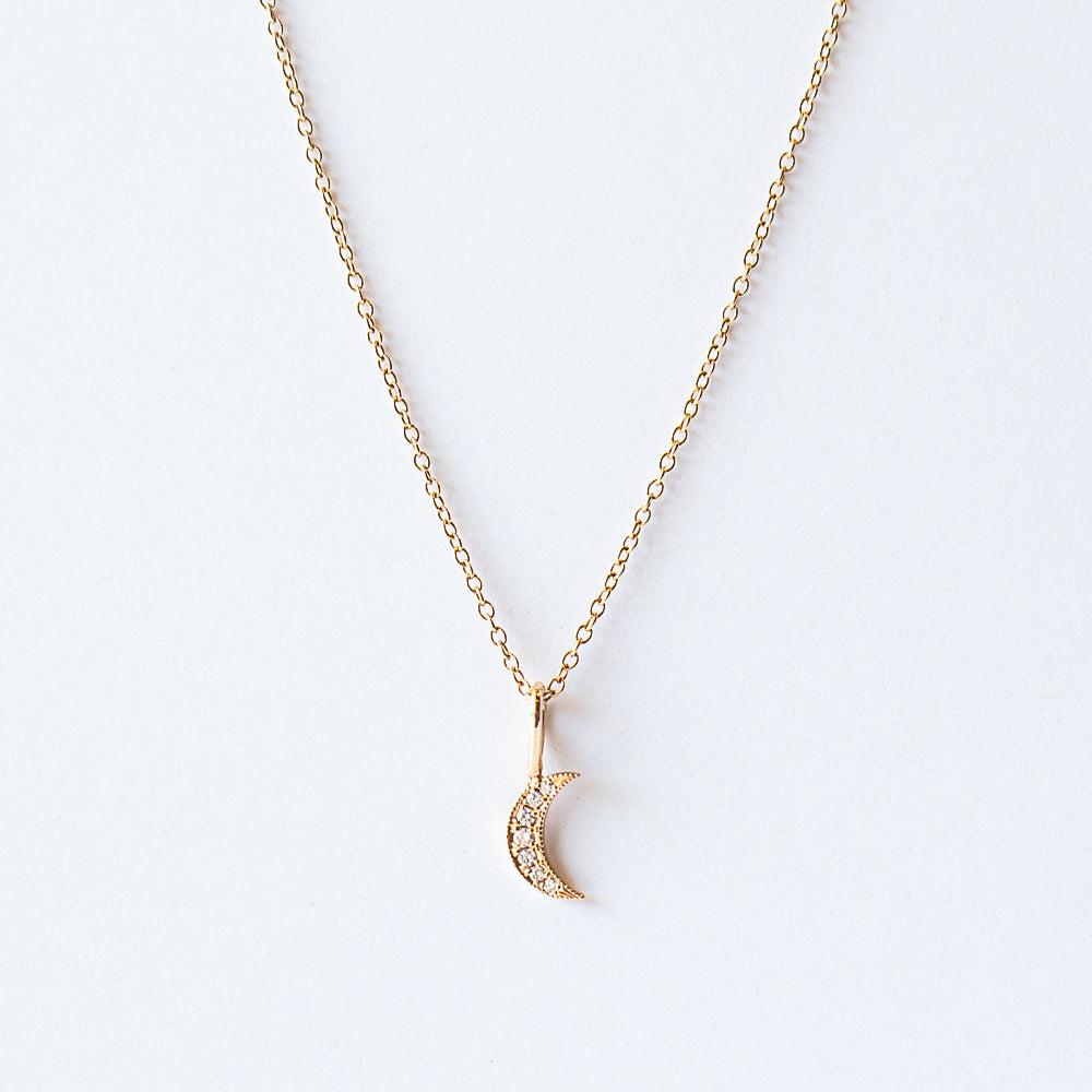 Zoe Chicco | Midi Bitty Pave Diamond Moon Charm