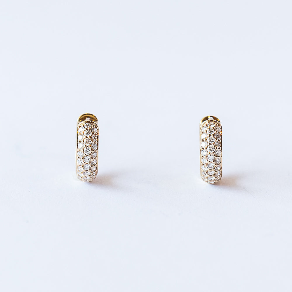Zoe Chicco | Rounded Huggie Pave Diamond Earrings