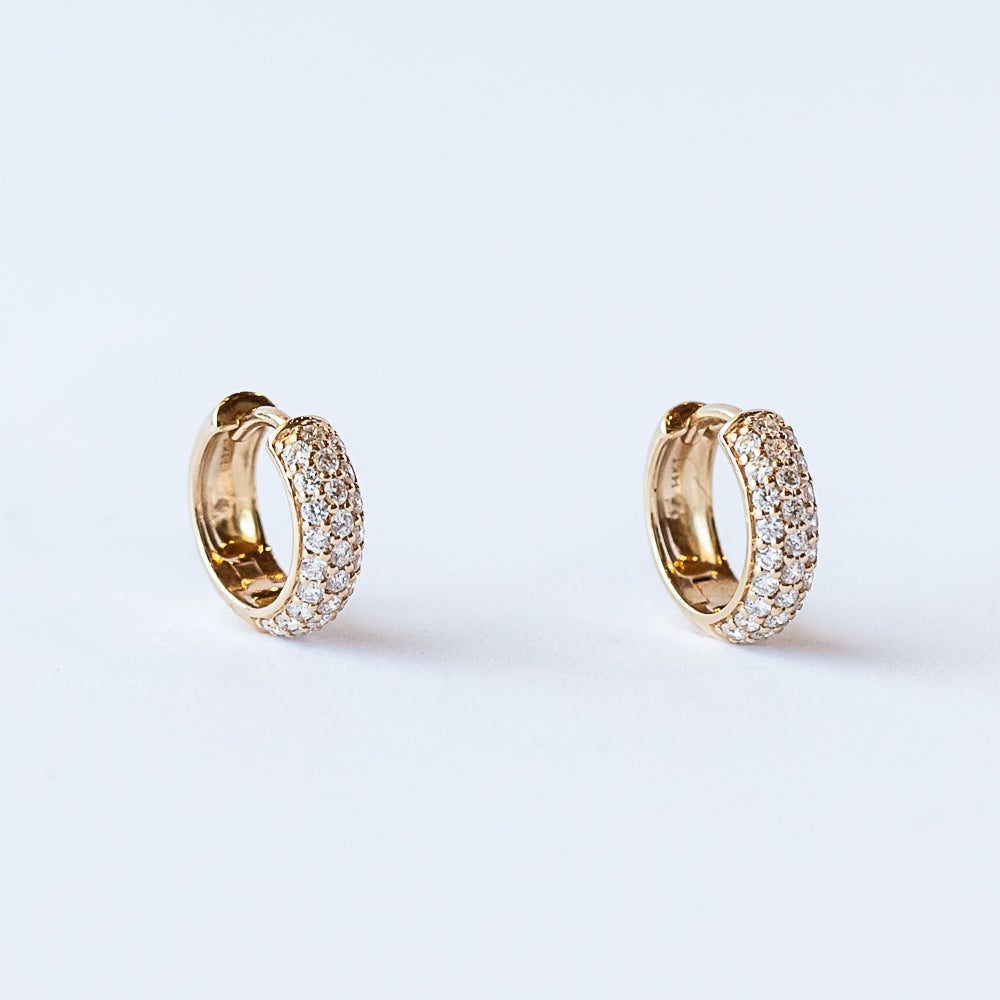 Zoe Chicco | Rounded Huggie Pave Diamond Earrings
