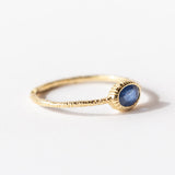 Horizontal Oval Blue Sapphire Ring