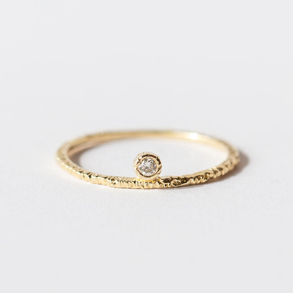 Tiny Offset Diamond Ring