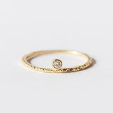 Tiny Offset Diamond Ring