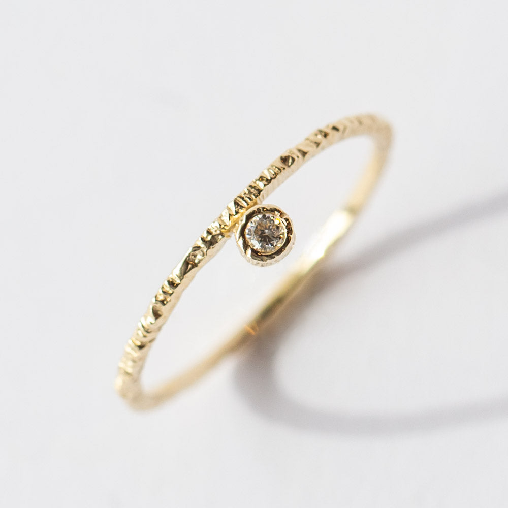 Tiny Offset Diamond Ring