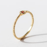 Small Round Garnet Ring