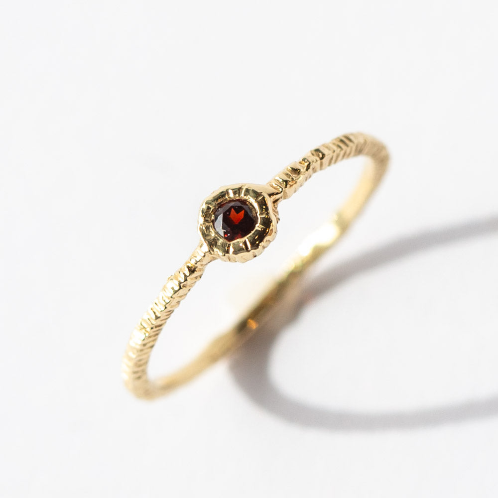 Small Round Garnet Ring