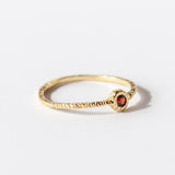 Small Round Garnet Ring