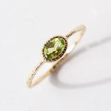 Horizontal Oval Peridot Ring