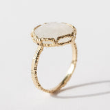 Round Rainbow Moonstone Ring
