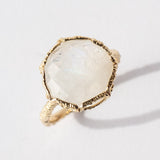 Round Rainbow Moonstone Ring