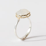 Oval Rainbow Moonstone Ring