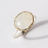 Oval Rainbow Moonstone Ring