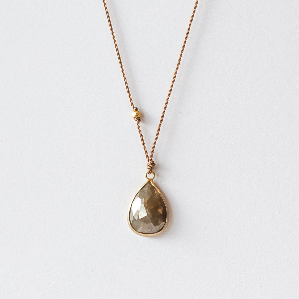 Teardrop Grey Diamond Necklace