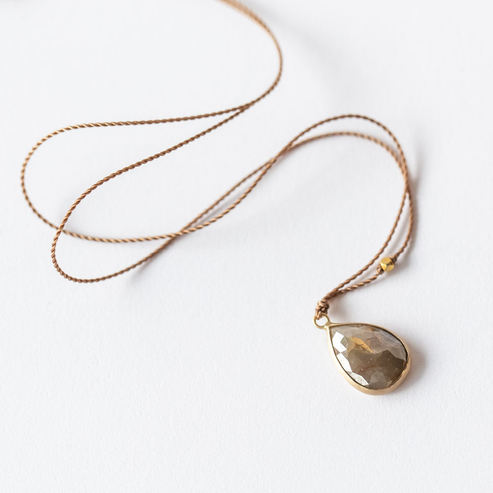 Teardrop Grey Diamond Necklace