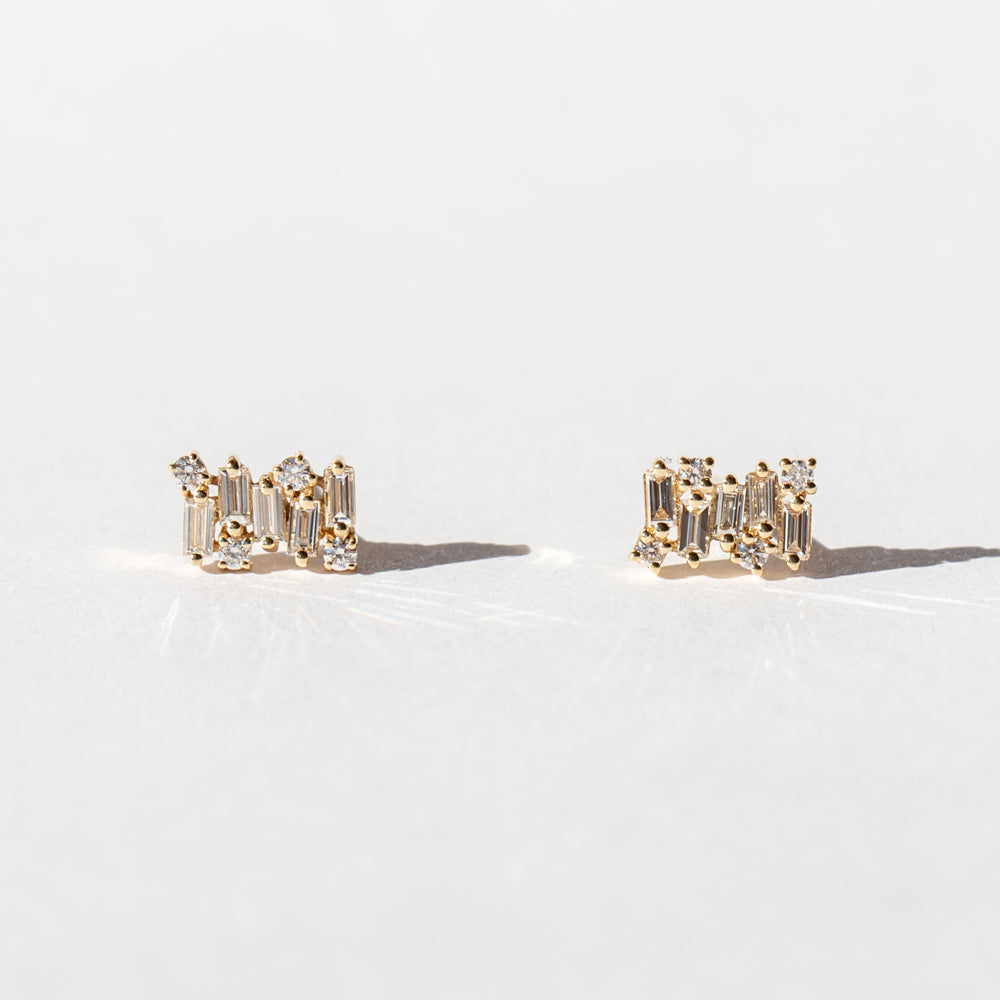 Suzanne Kalan | 18k Classic Diamond Shimmer Stud Earrings