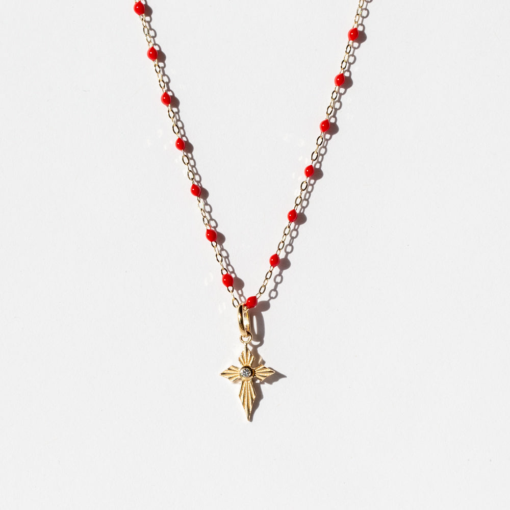 Croix Lumiere Cross Charm with Diamond
